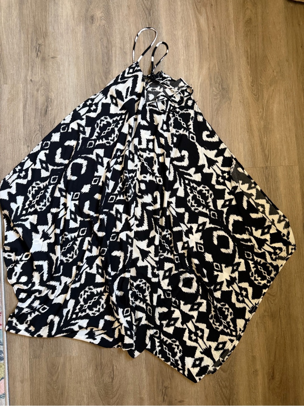 Black & White Geometric Maxi trapeze style dress
